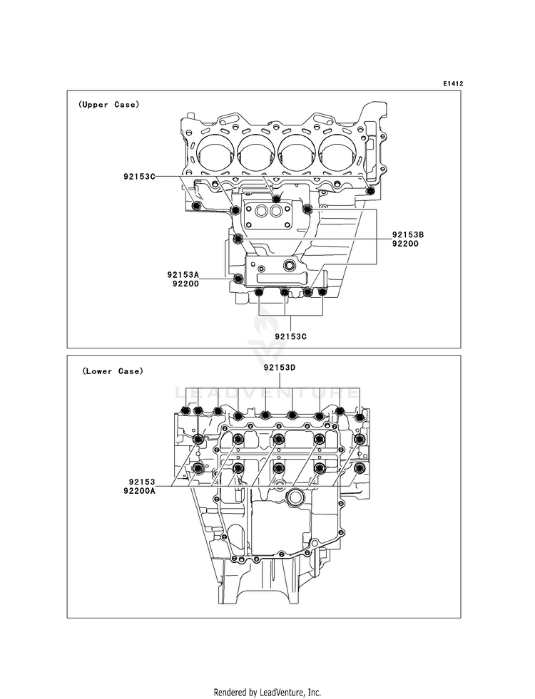 Crankcase Bolt Pattern Schematic