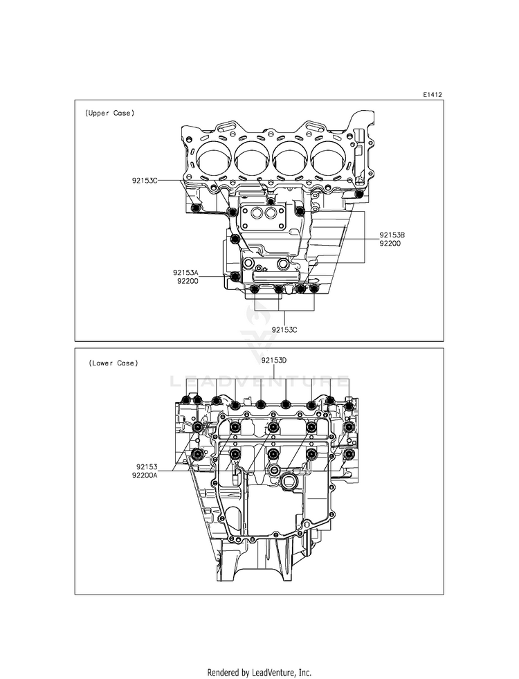 Crankcase Bolt Pattern Schematic