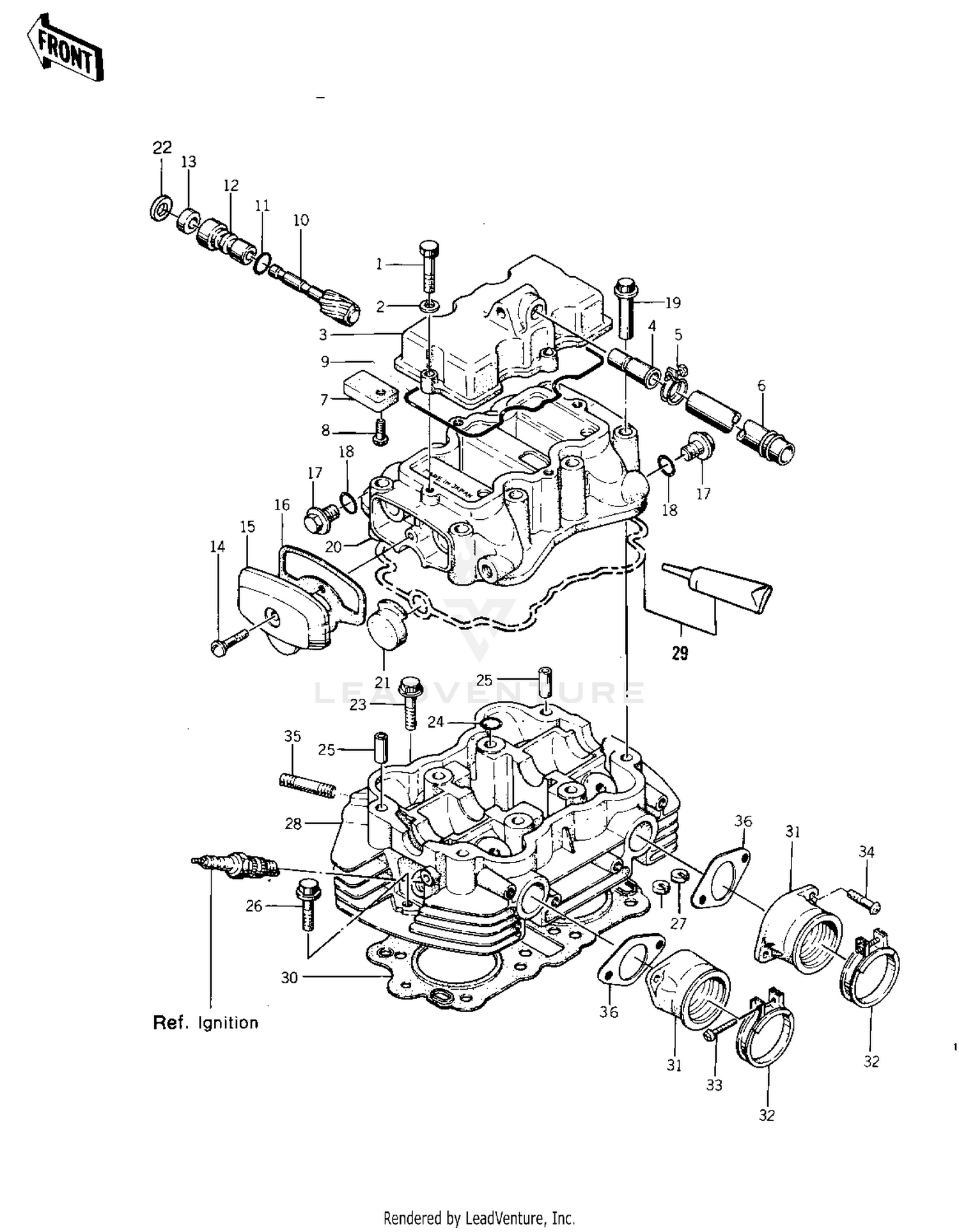 CYLINDER HEAD/COVERS ('75 S)