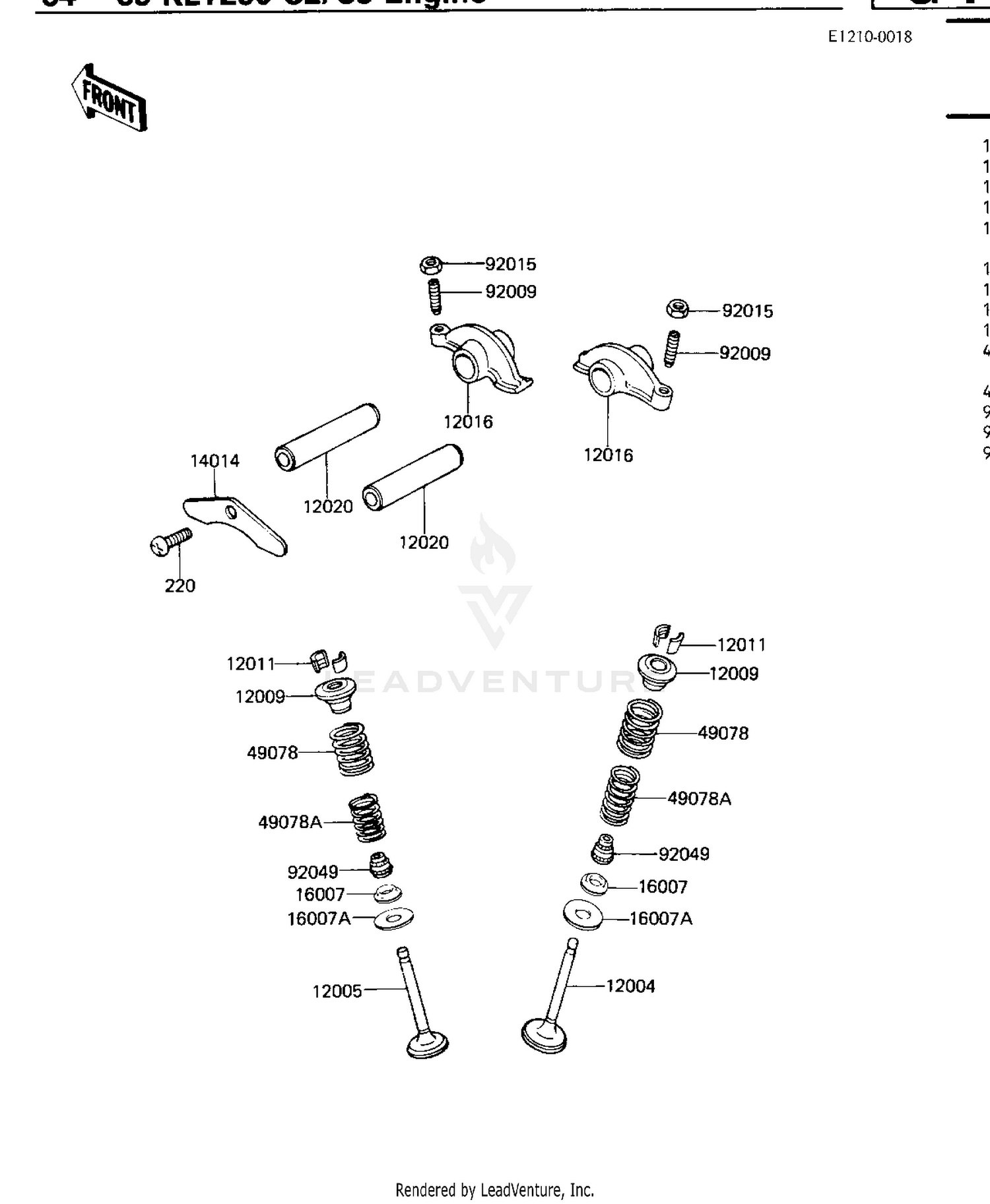 ROCKER ARMS/VALVES ('84-'85 C2/C3)