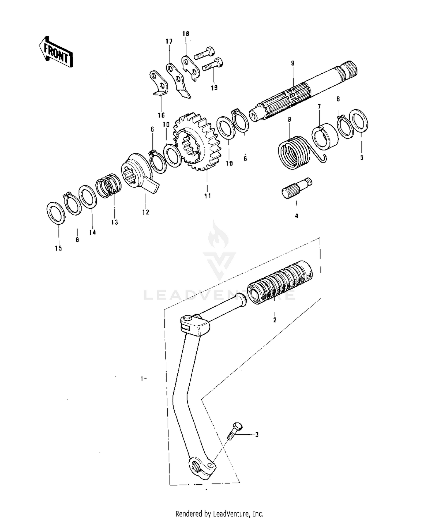 KICKSTARTER MECHANISM ('76-'79)