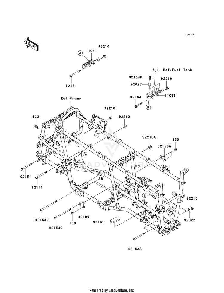 Engine Mount KVF750-A1 Brute Force 750 4x4i (2005) Schematic