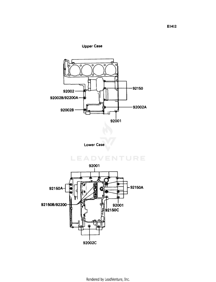 Crankcase Bolt Pattern Schematic