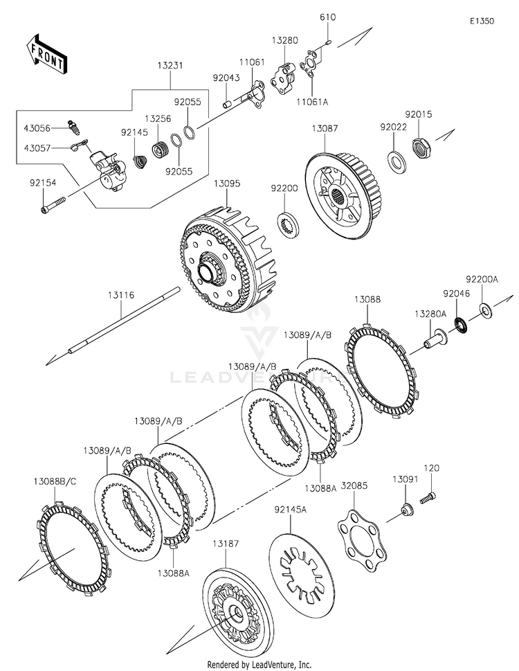 Clutch KX450MRFAN KX450 50th Anniversary Edition (2024) Schematic