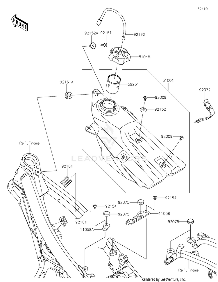 Fuel Tank KX450MRFAN KX450 50th Anniversary Edition (2024) Schematic
