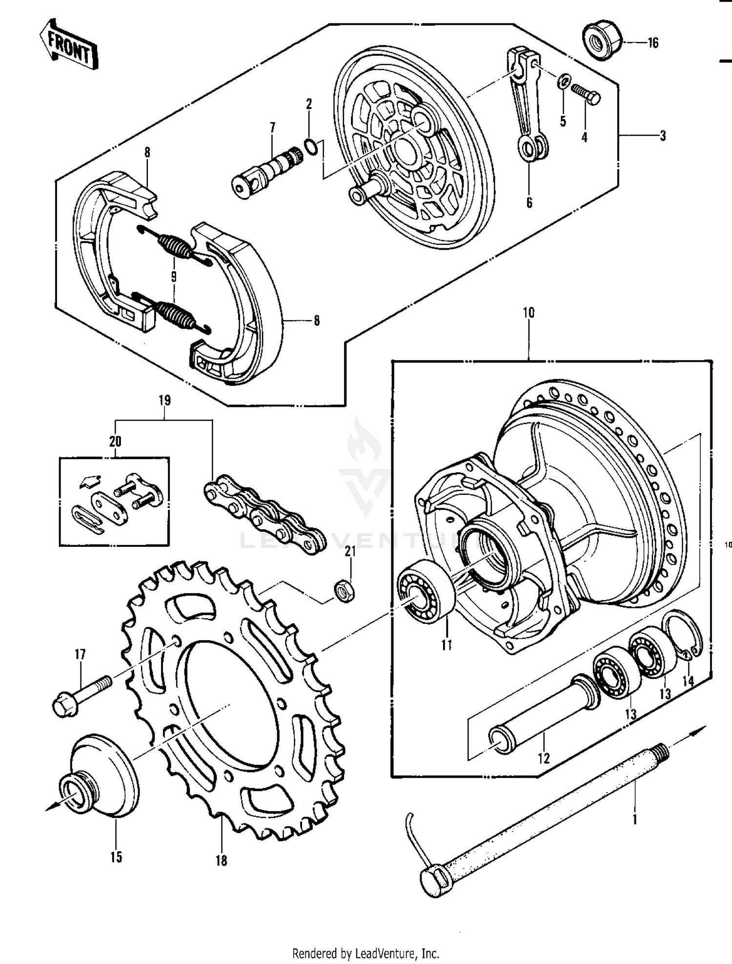 REAR HUB/BRAKE/CHAIN