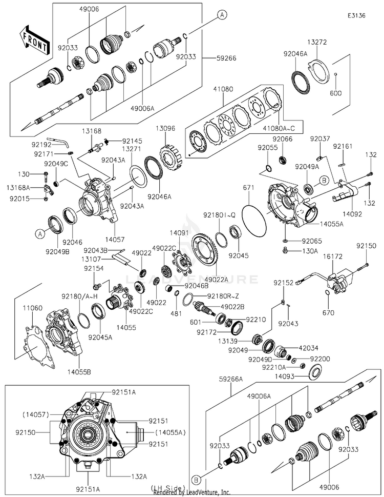 Drive Shaft-Front 2 KVF750GMFNN Brute Force 750 4x4i EPS (2021) Schematic