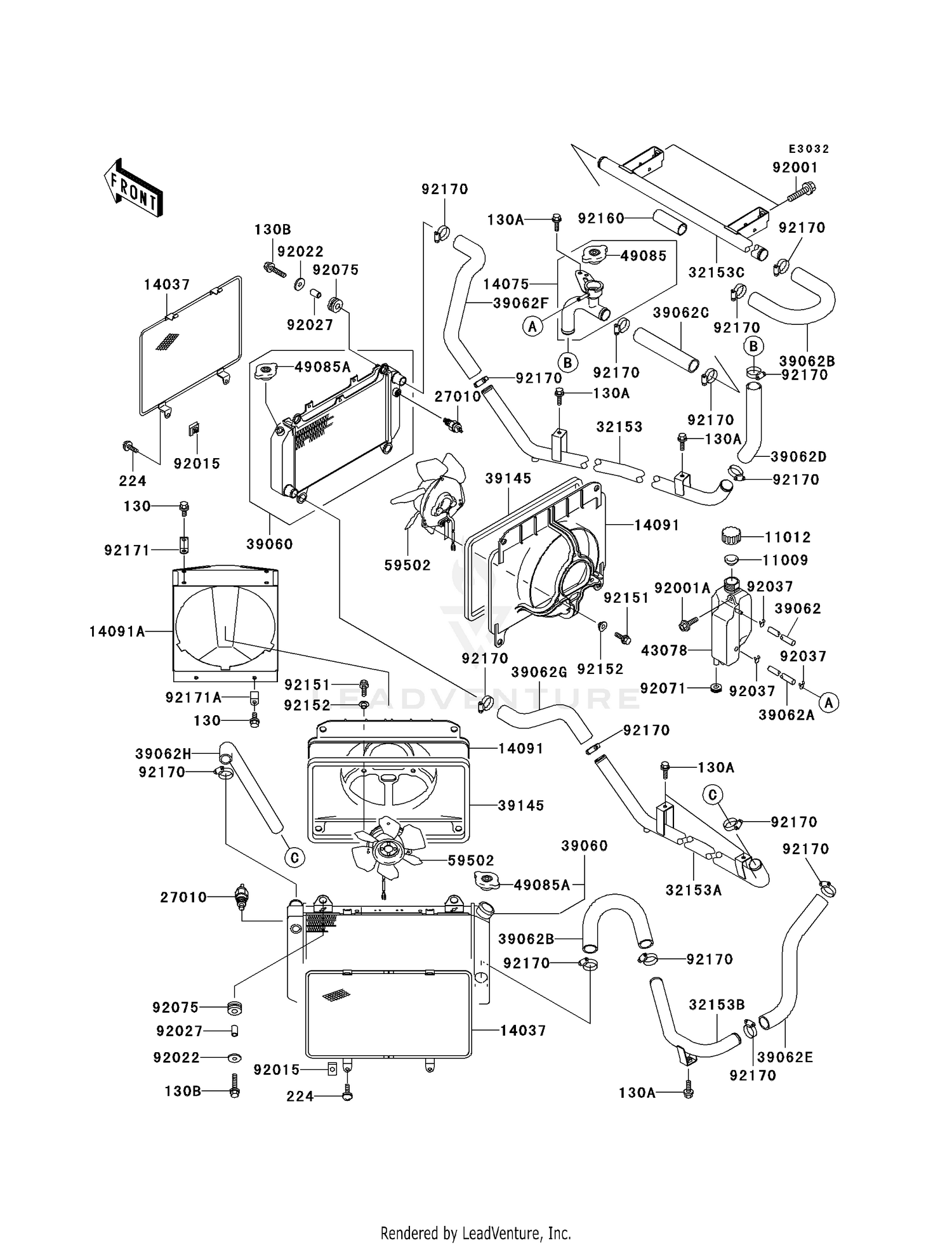 39062-1801  HOSE-COOLING,RADIATOR,RH