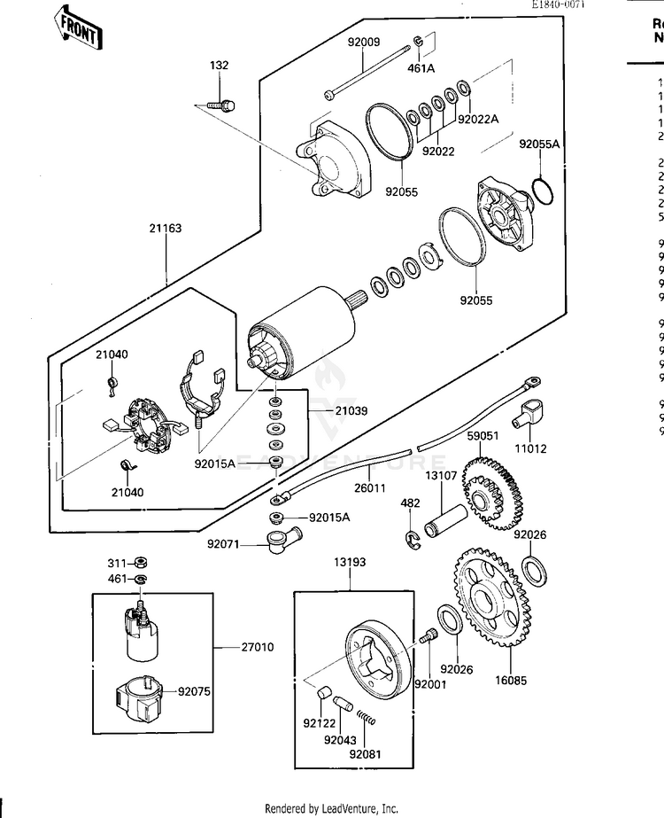 Starter Motor/Starter Clutch Schematic