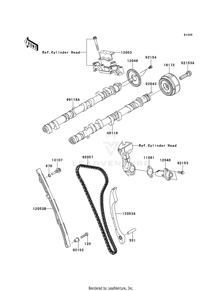 Camshaft(S)/Tensioner Schematic