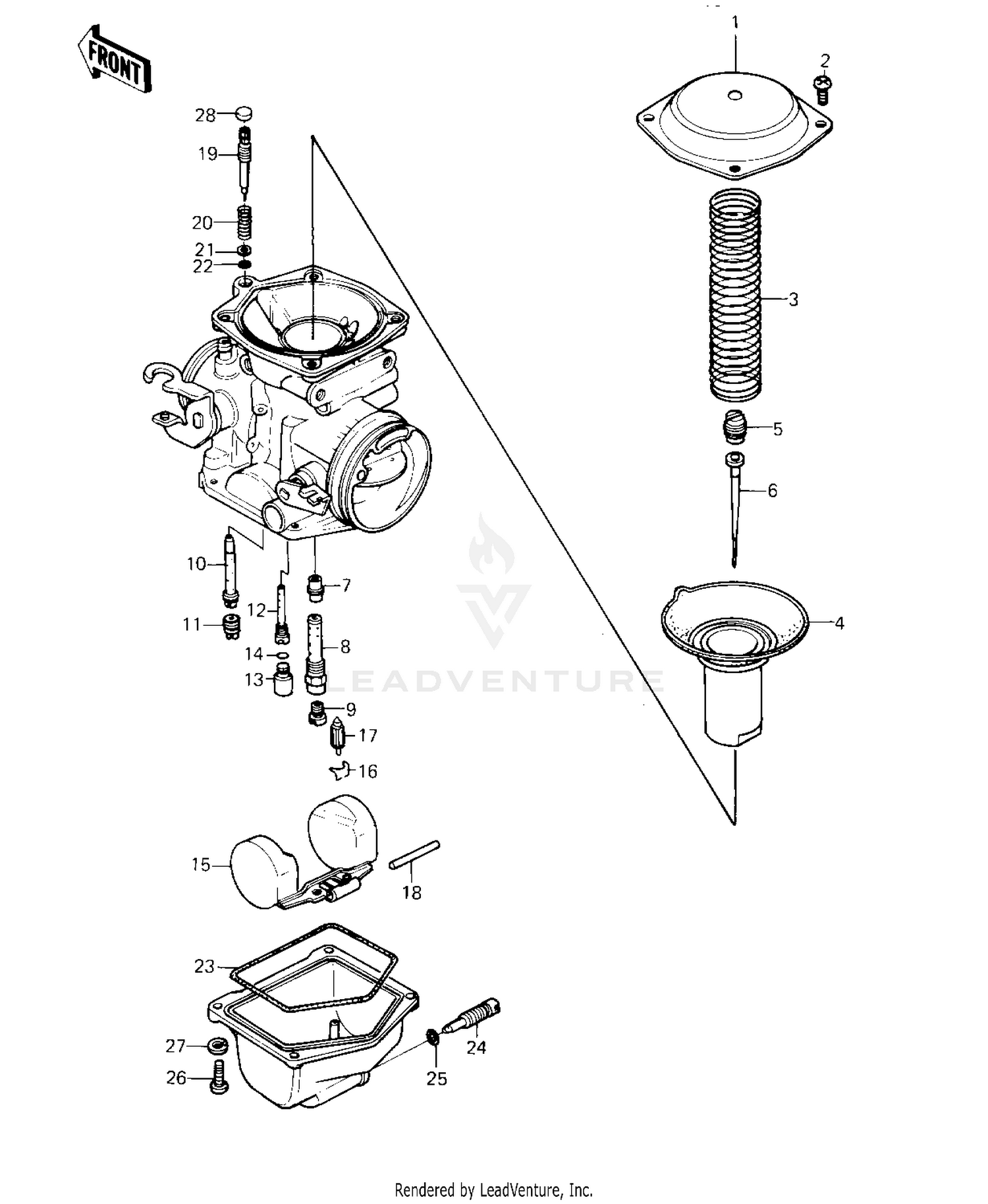 CARBURETOR PARTS ('80 D1)