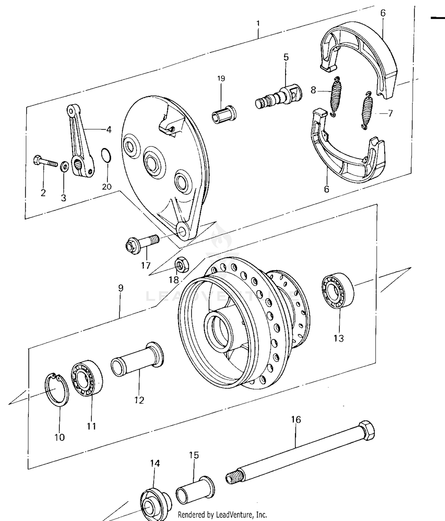 FRONT HUB/BRAKE ('78-'79 KX125-A4/A5)