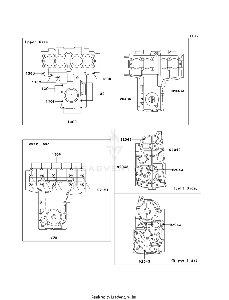 Crankcase Bolt Pattern Schematic