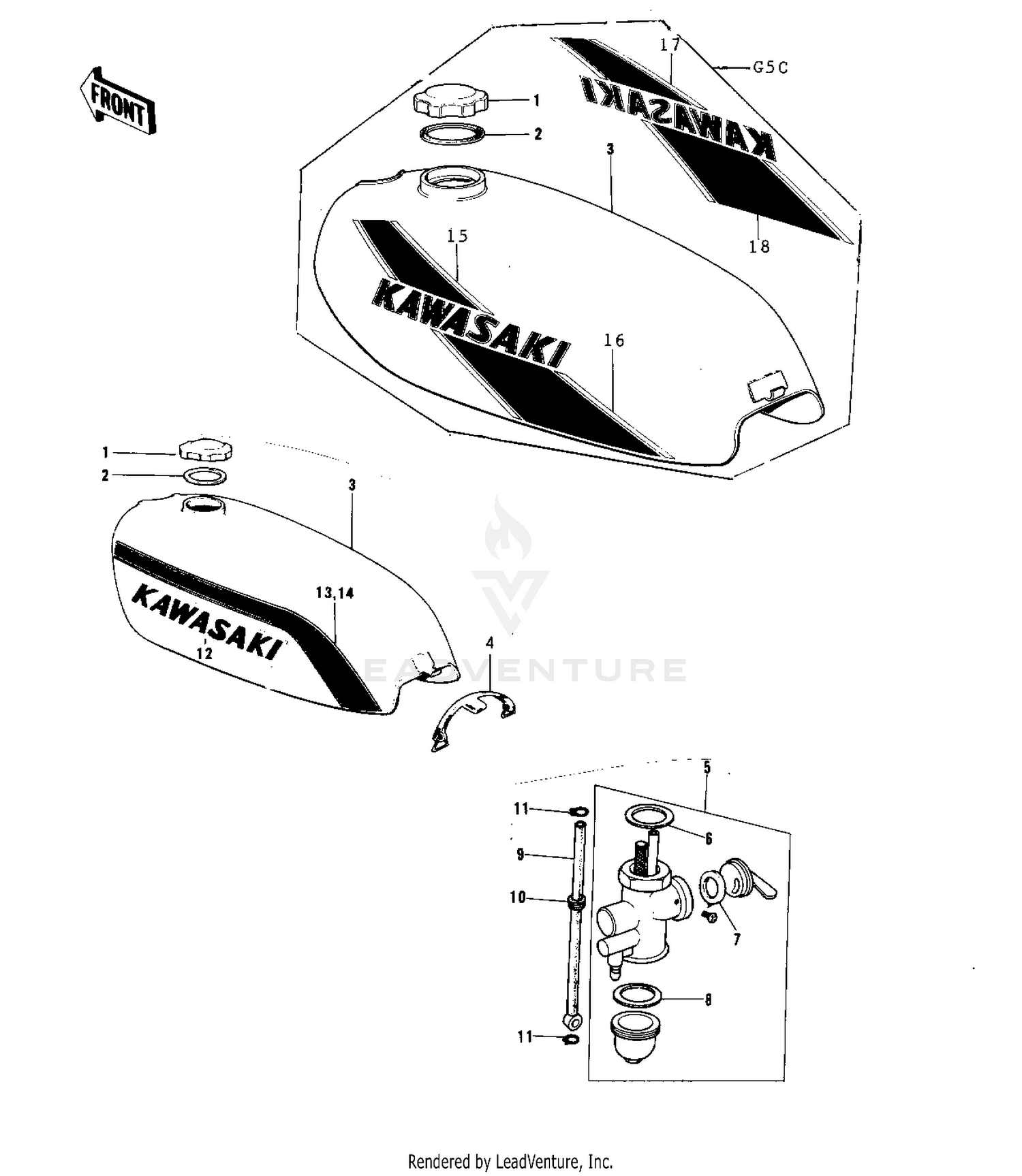FUEL TANK ('74-'75 B/C)
