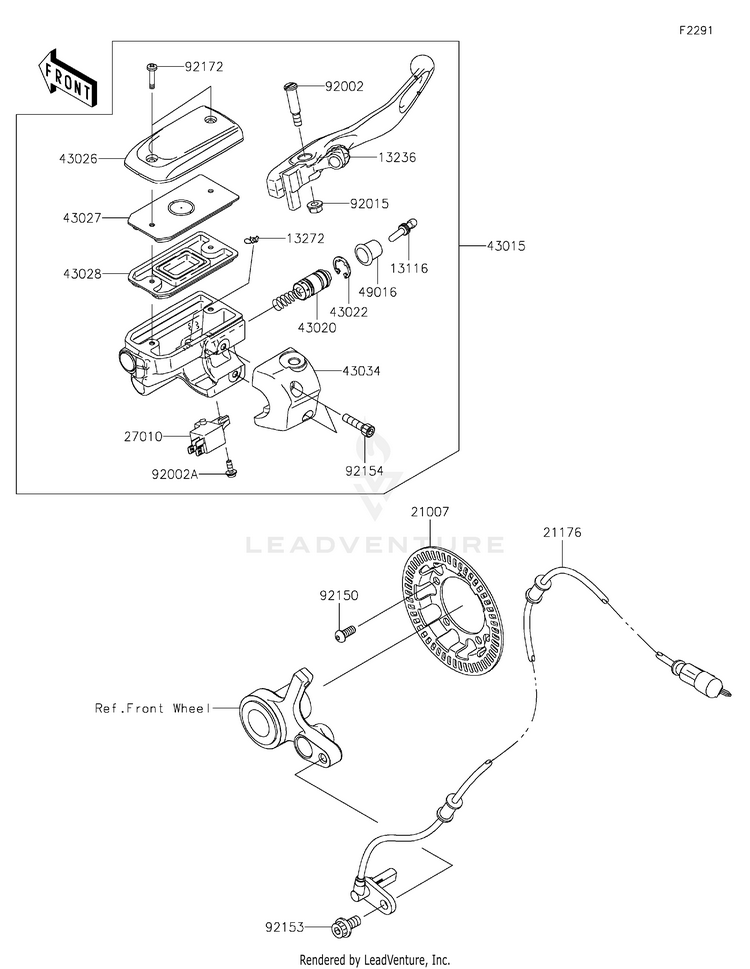 Front Master Cylinder Schematic
