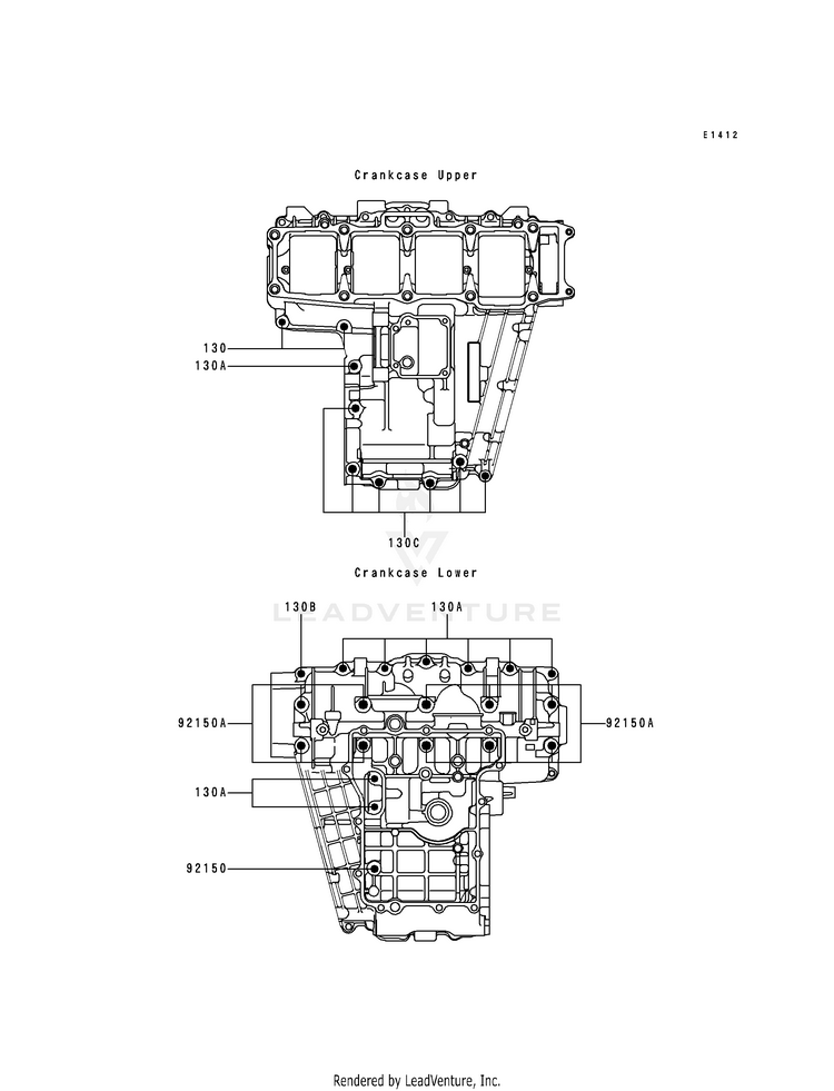 Crankcase Bolt Pattern Schematic