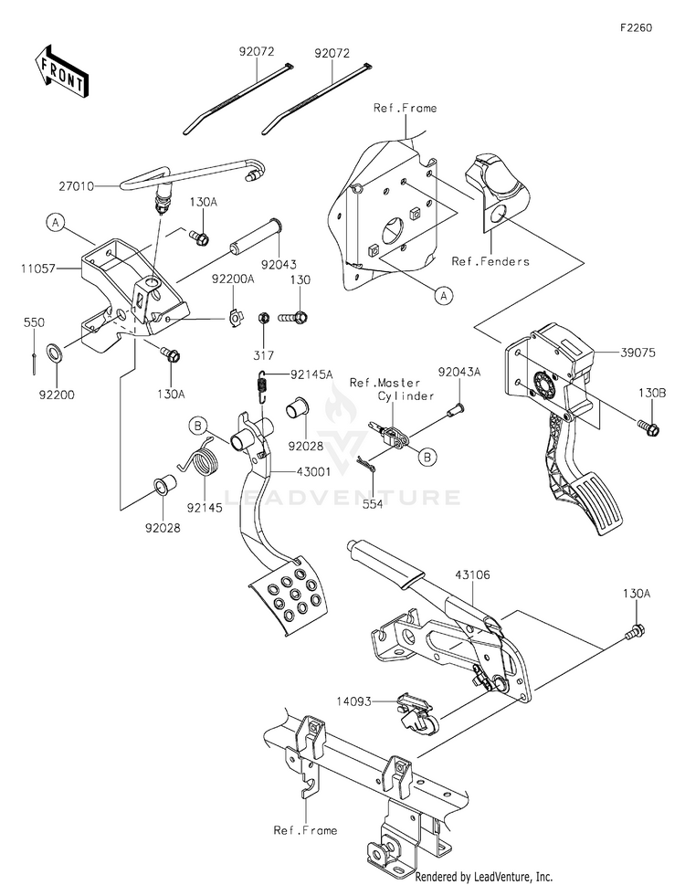 Brake Pedal/Throttle Lever Schematic