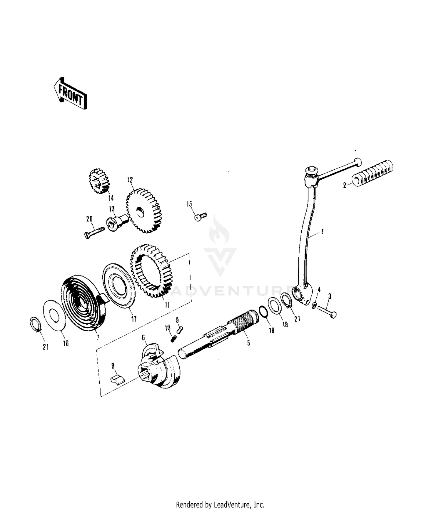 KICKSTARTER MECHANISM ('76-'80)