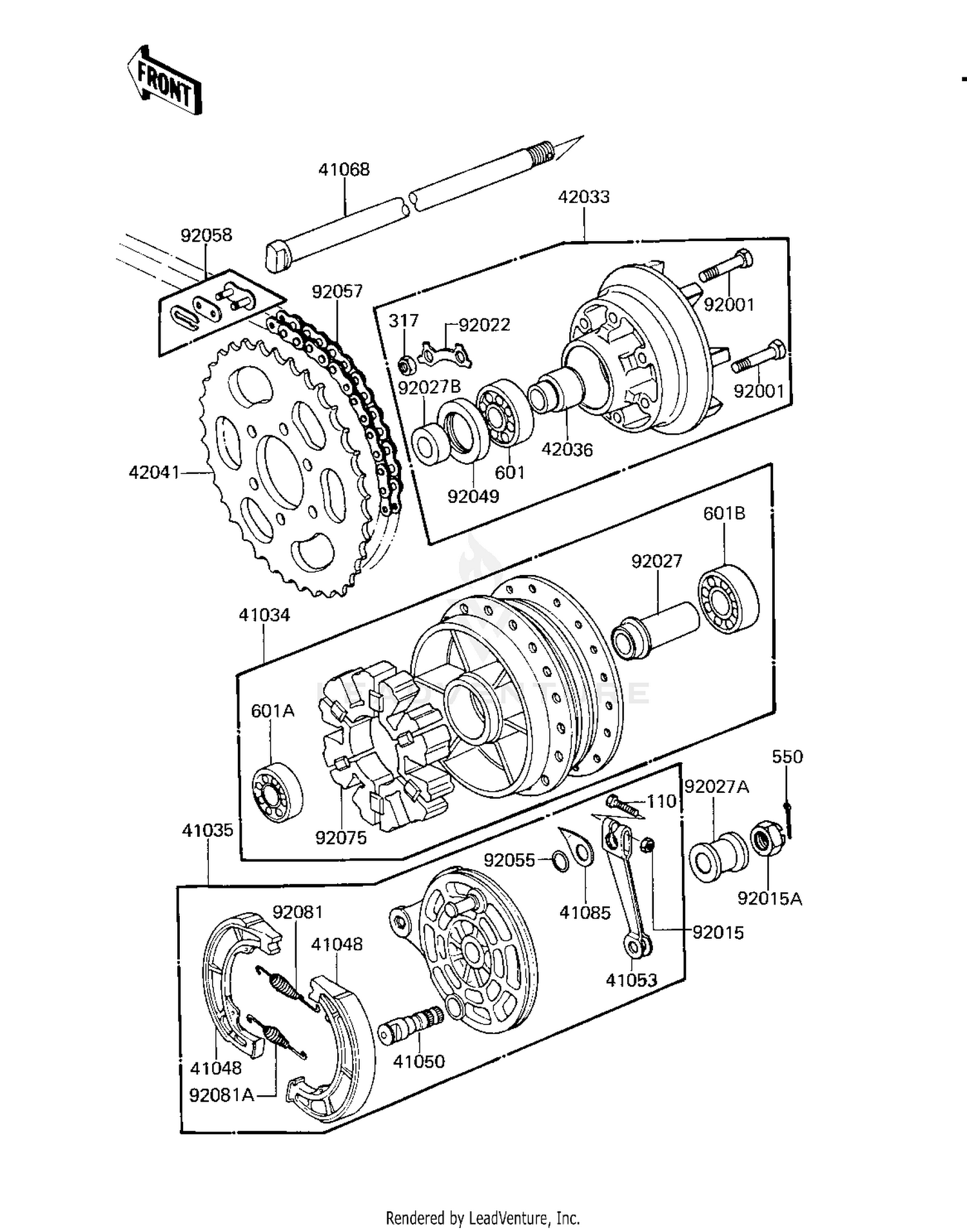 REAR HUB/BRAKE/CHAIN ('81 D2)