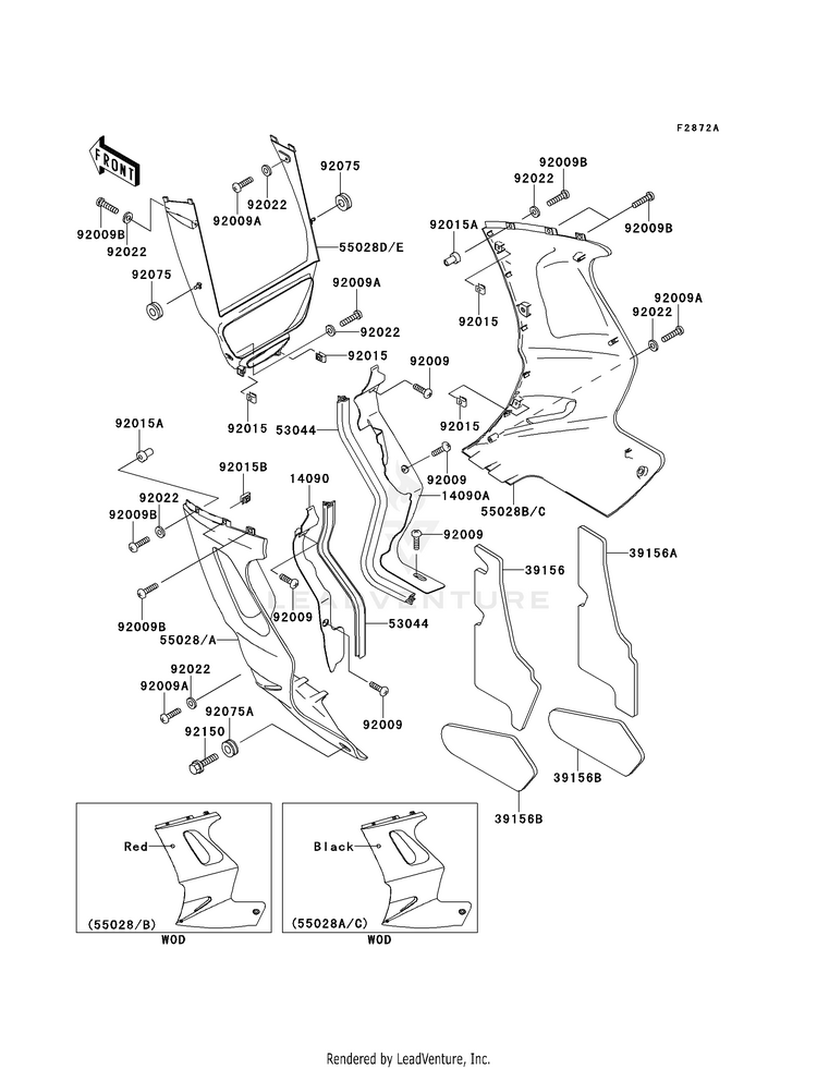 Cowling Lowers (Zx1100-E2/E3) Schematic