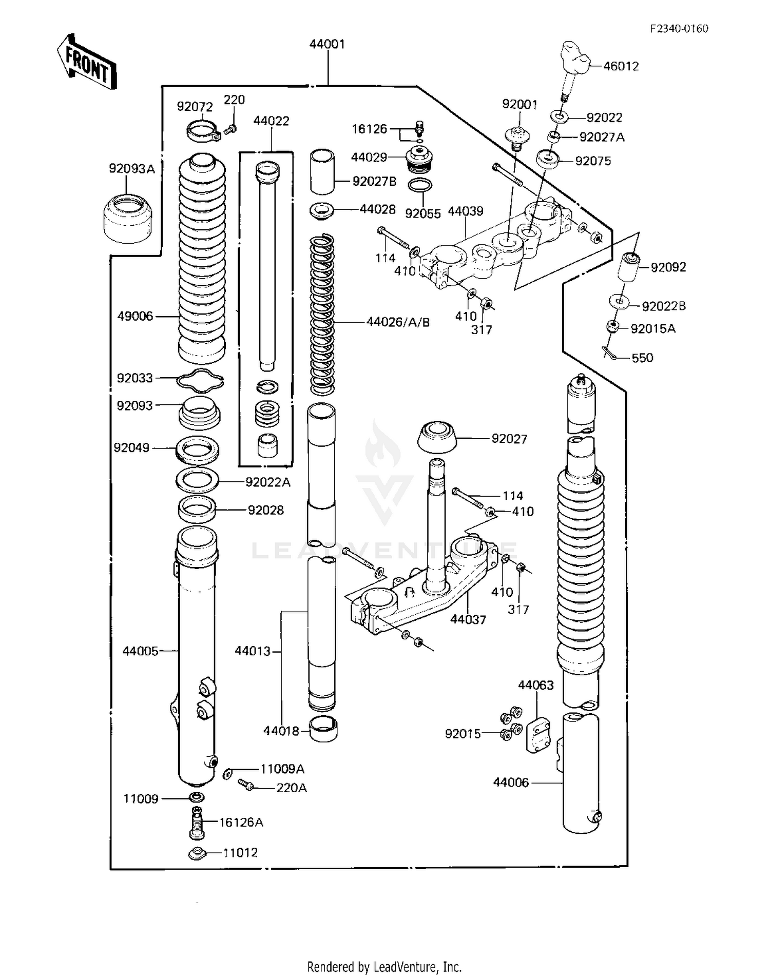 FRONT FORK  ('83 KX250-C1)