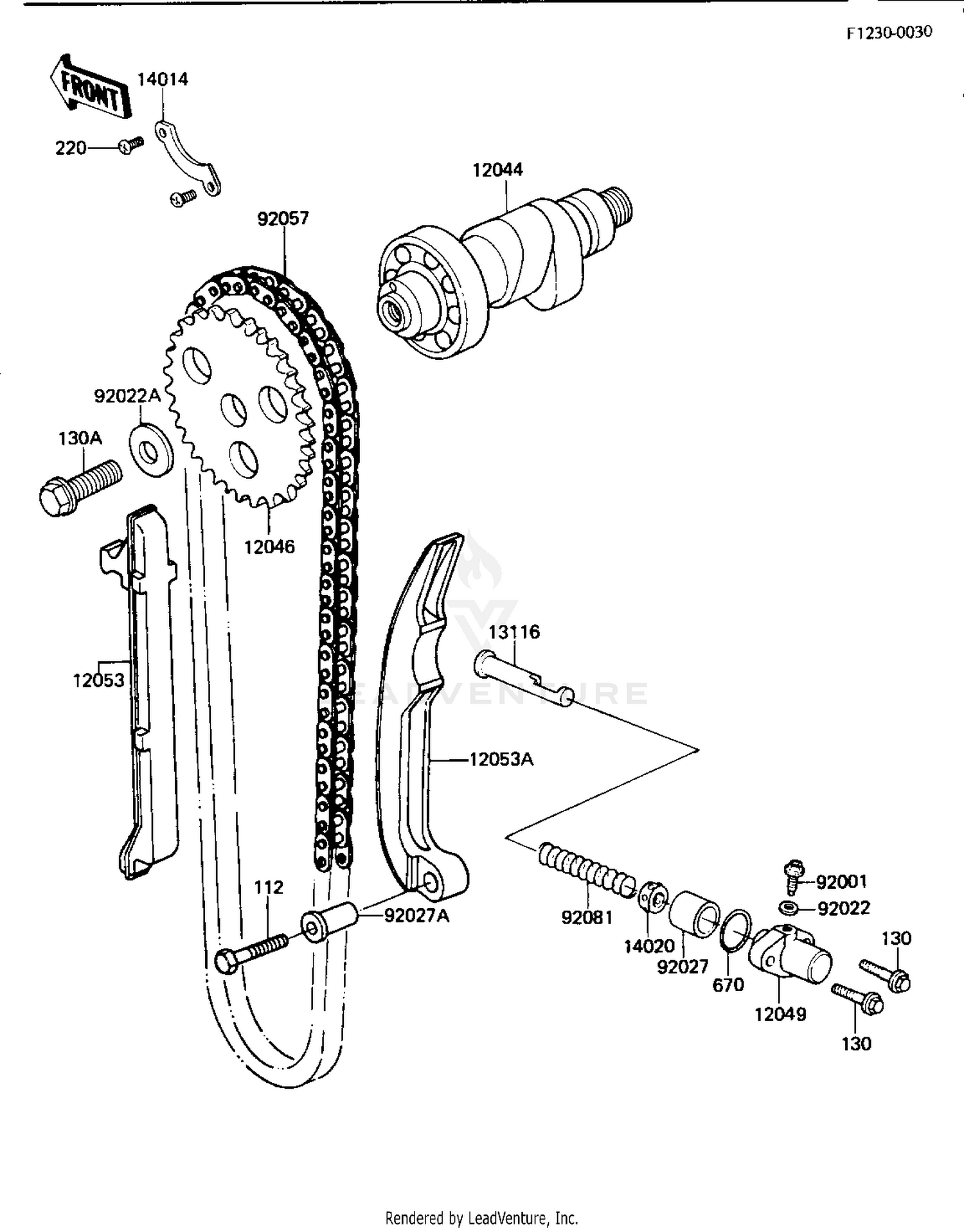CAMSHAFT/CHAIN/TENSIONER ('84 KLT200-C2)