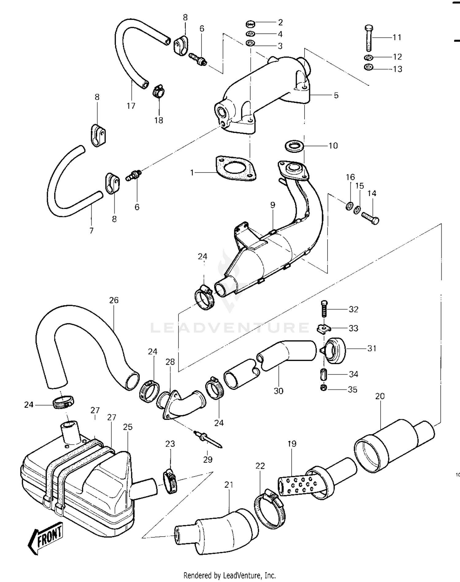 MUFFLER ('82-'83 JS440-A6/A7)