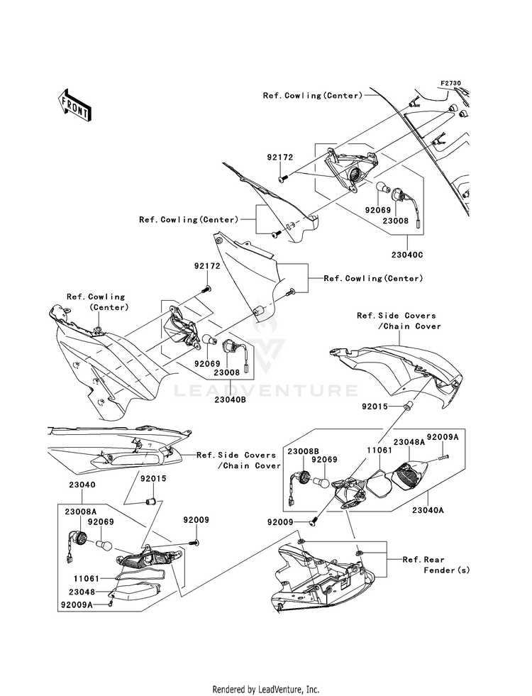 Turn Signals ZX1400EDF Ninja ZX-14R (2013) Schematic