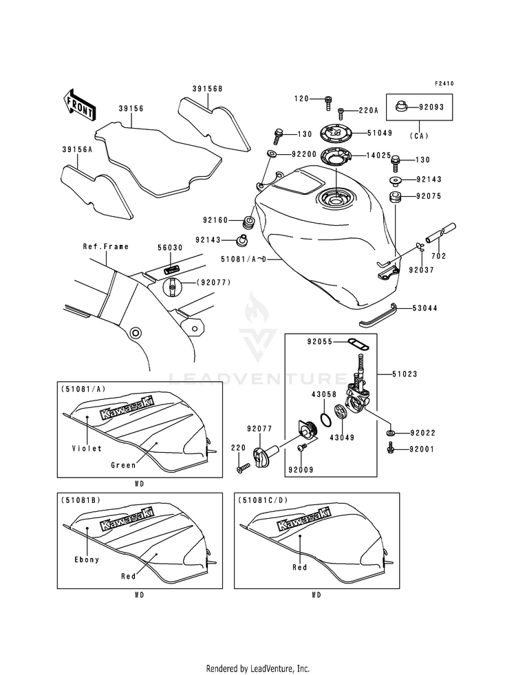 Fuel Tank (Zx600-G1) Schematic