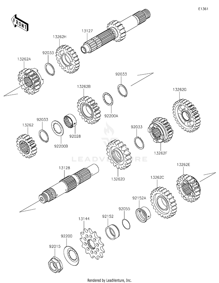 Transmission KX450MRFAN KX450 50th Anniversary Edition (2024) Schematic