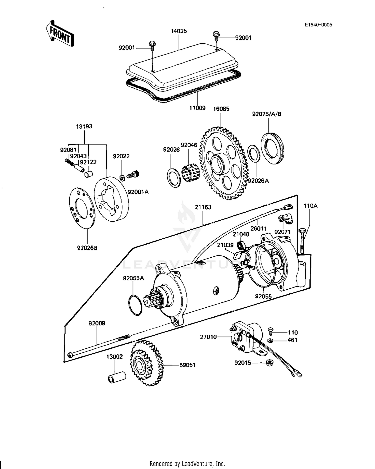 STARTER MOTOR/STARTER CLUTCH (KZ1000-J1)