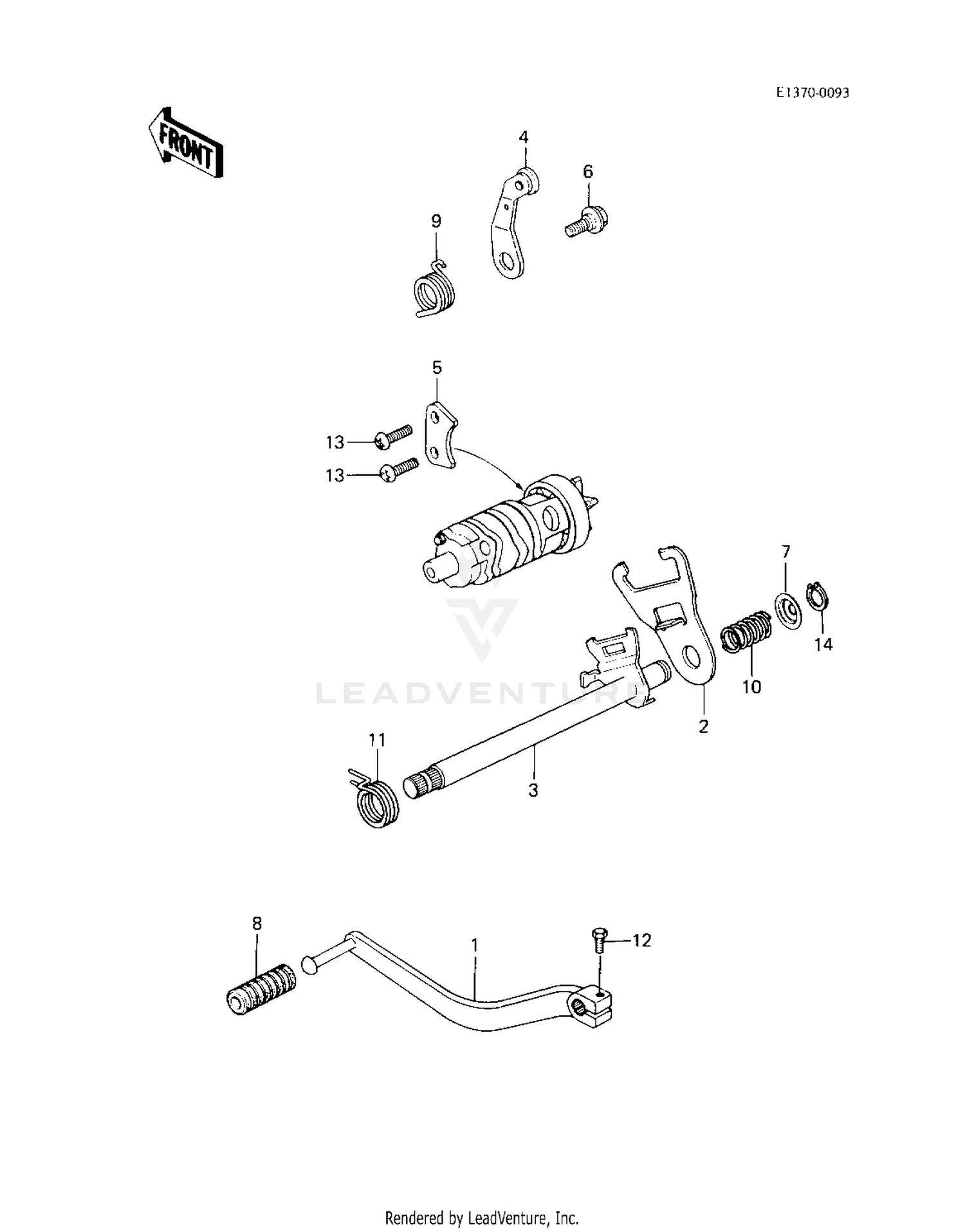 GEAR CHANGE MECHANISM ('83 KLT200-C1)