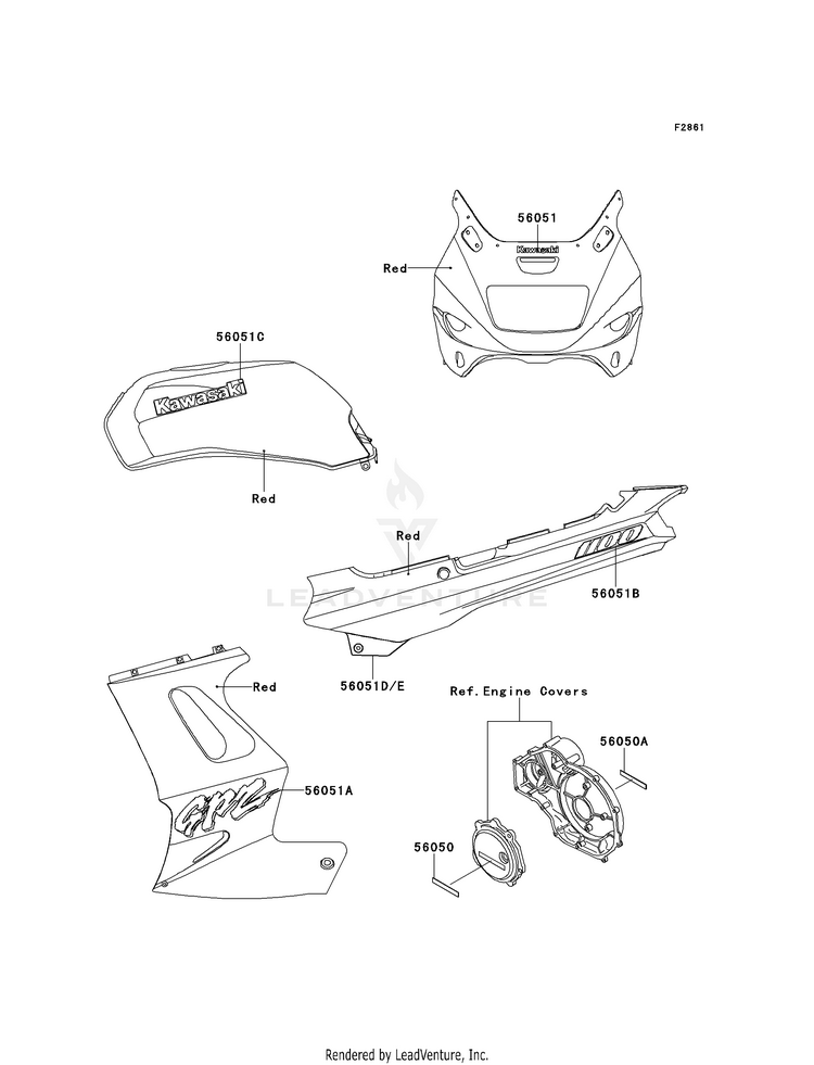 Decals (Red)(Zx1100-E1/E2) Schematic