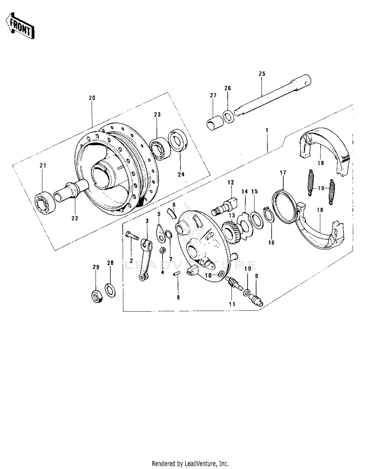 FRONT HUB/BRAKE
