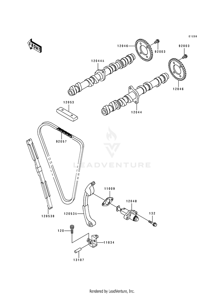 Camshaft/Tensioner Schematic
