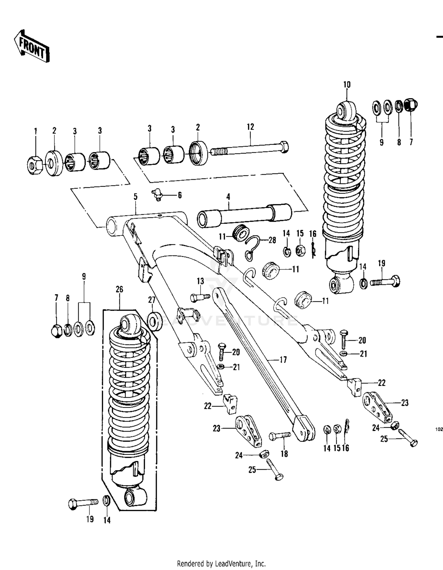 SWING ARM/SHOCK ABSORBERS ('79-'81 C2/C3
