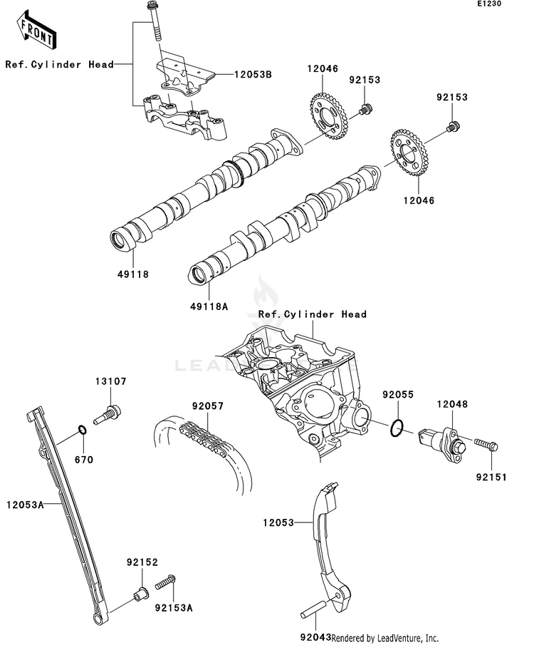 Camshaft(S)/Tensioner Schematic