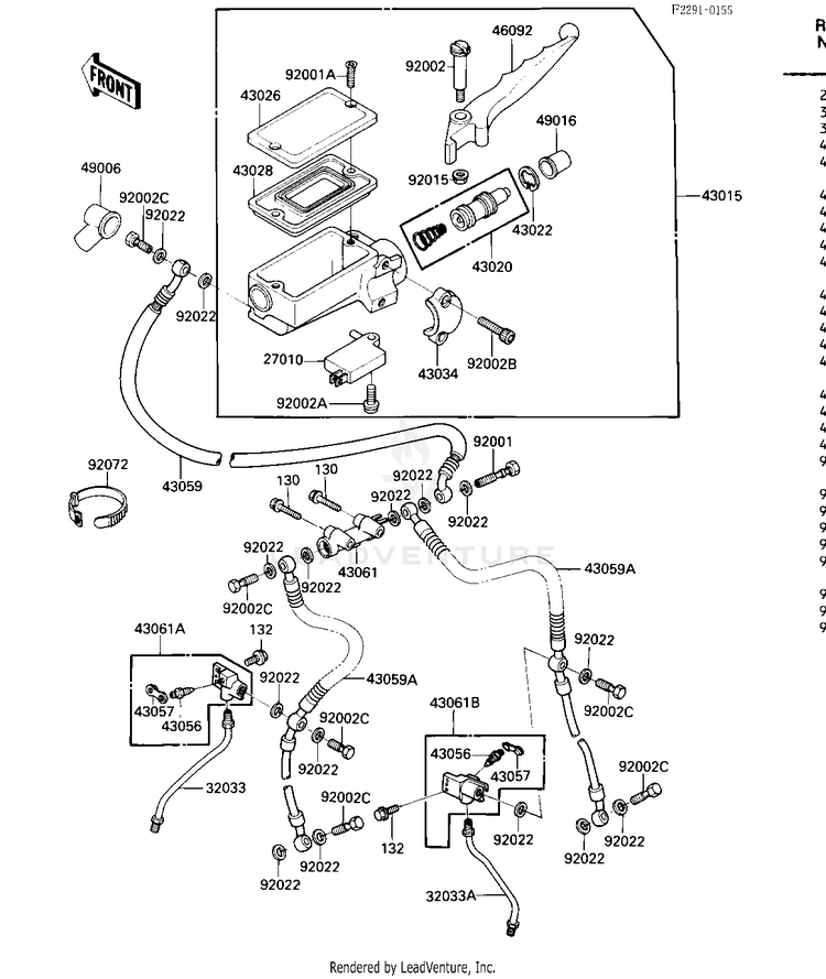 Front Master Cylinder Schematic