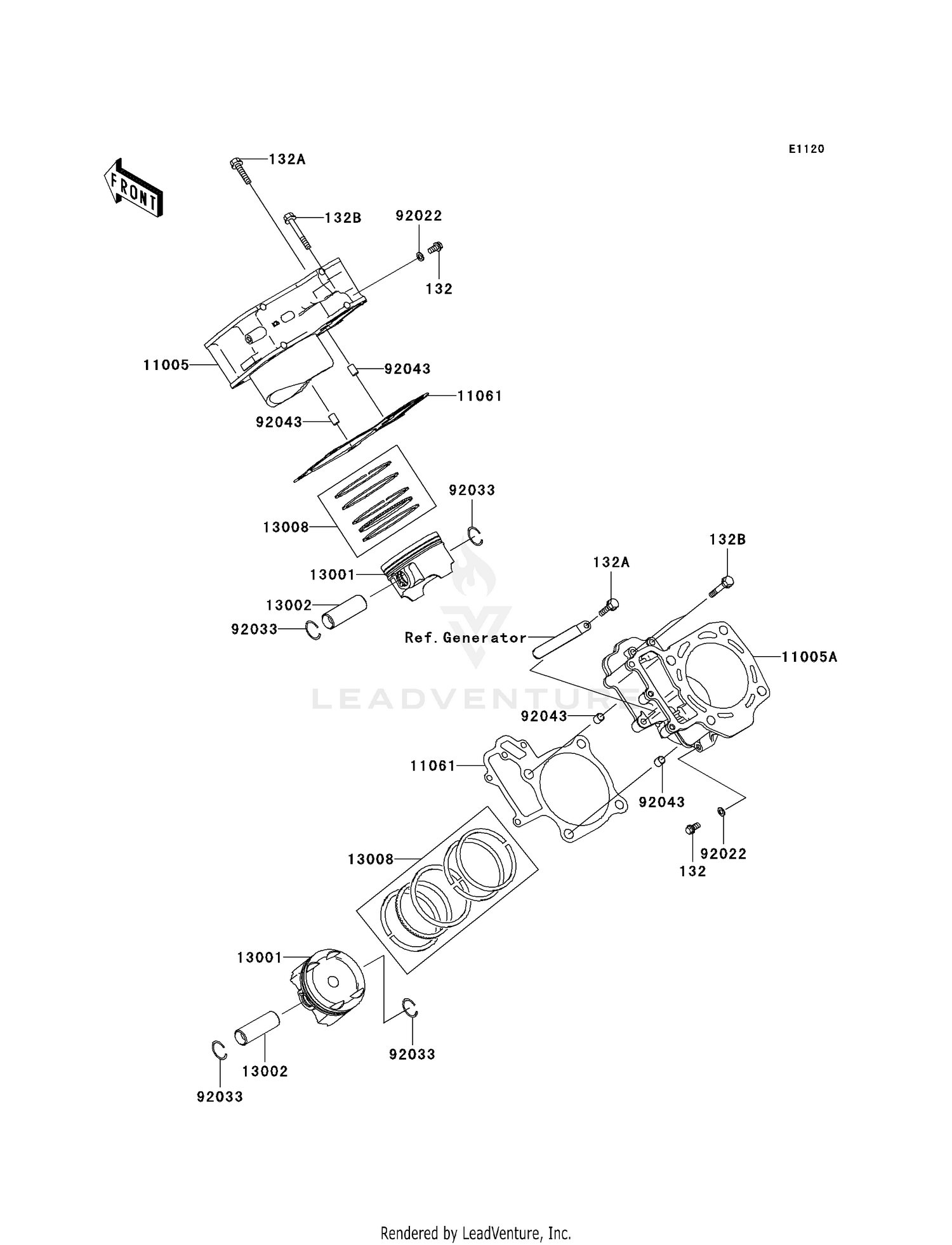 11005-0108  CYLINDER-ENGINE,RR