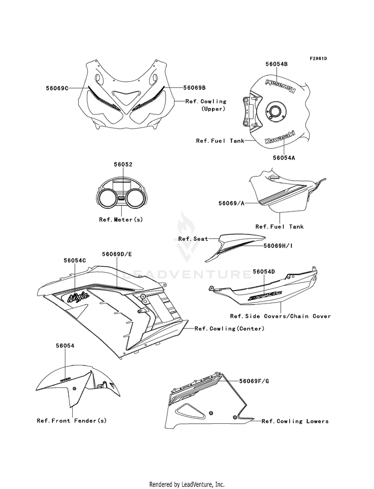 Decals (Black)(Edfa) ZX1400EDFA Ninja ZX-14R (2013) Schematic