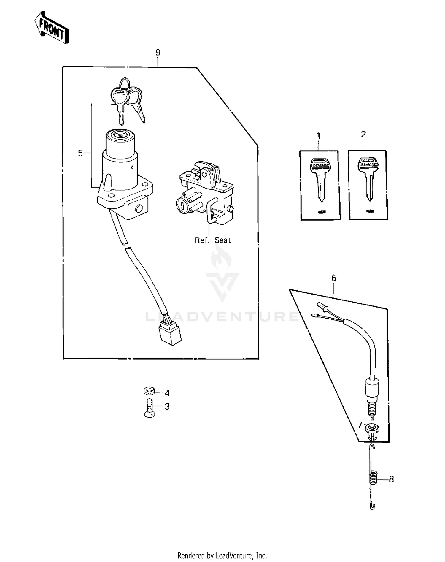IGNITION SWITCH/LOCK ('80 D1)