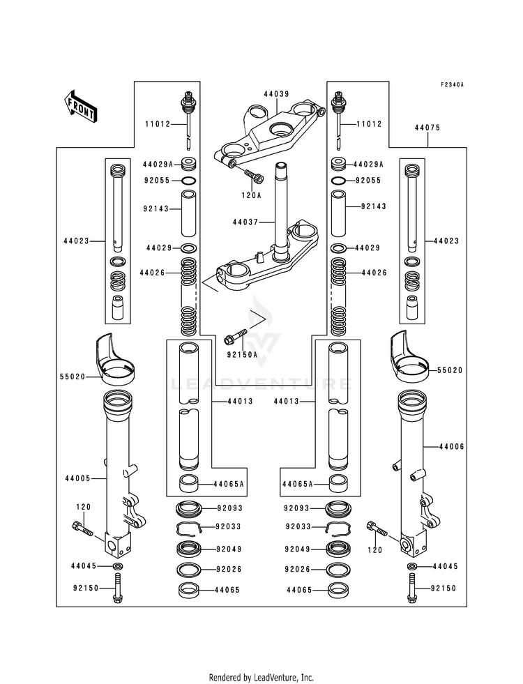 Front Fork (Zx600-E6) Schematic