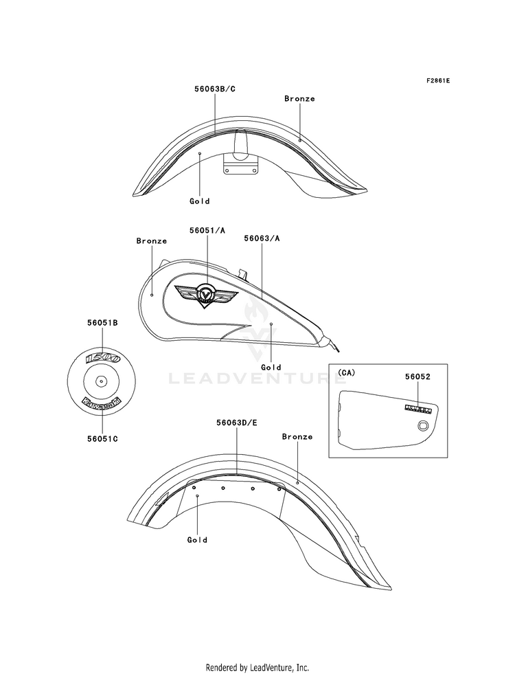 Decals (Bronze/Gold)(Vn1500-E4) Schematic