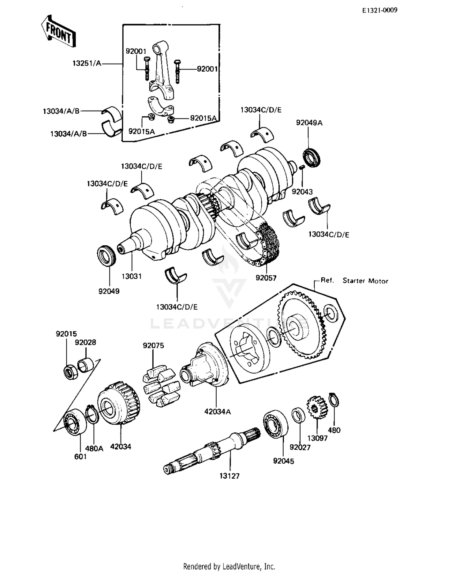 CRANKSHAFT/SECONDARY SHAFT ('82-'83 C3/C