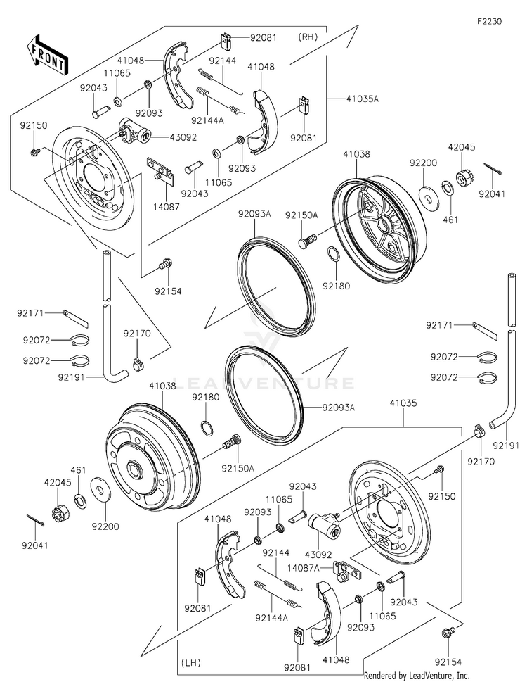 Front Hubs/Brakes Schematic