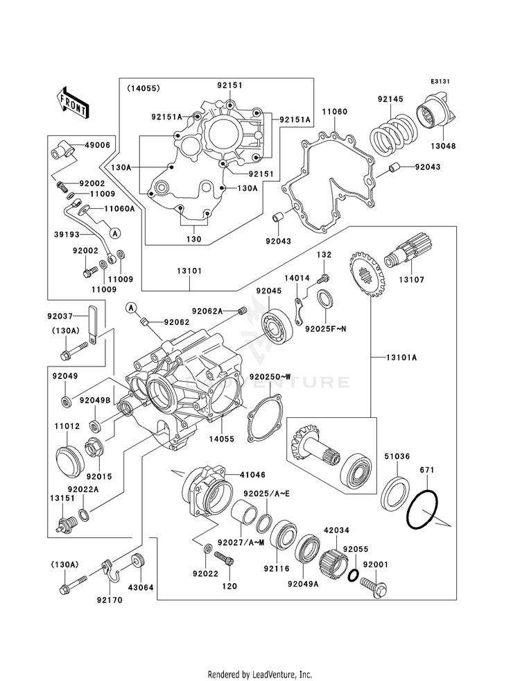Front Bevel Gear Schematic