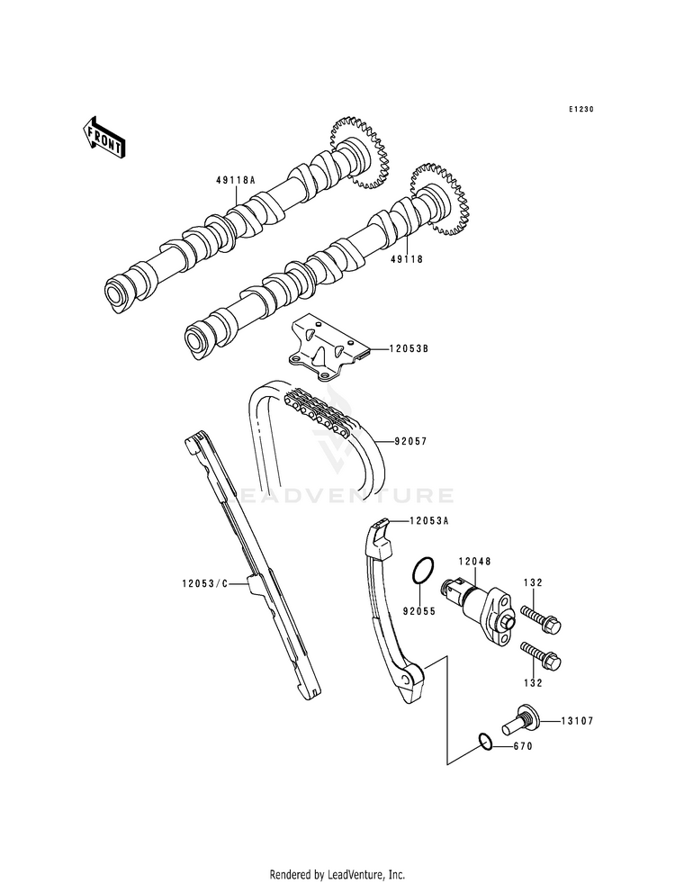 Camshaft(S)/Tensioner Schematic