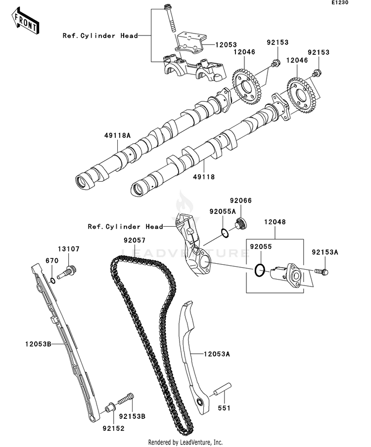 Camshaft(S)/Tensioner Schematic