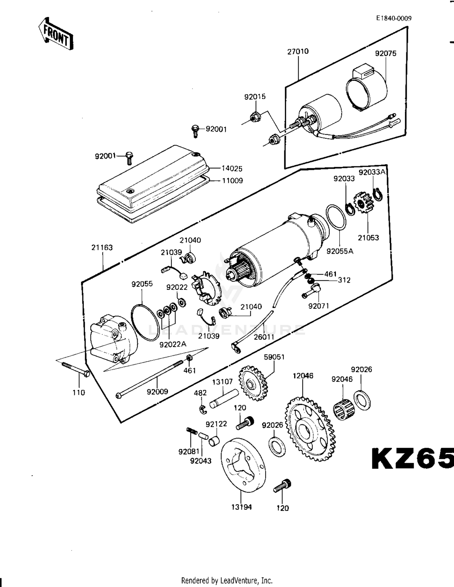 STARTER MOTOR/STARTER CLUTCH (KZ650-H1)