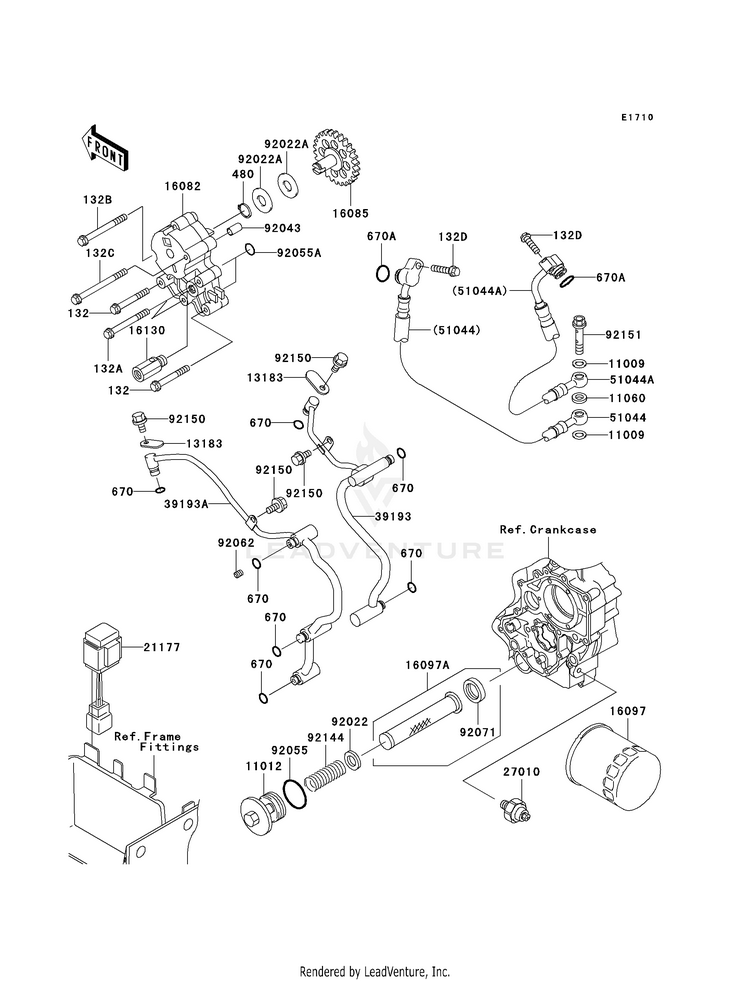 Oil Pump/Oil Filter VN1600D8F Vulcan 1600 Nomad (2008) Schematic